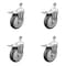 Service Caster 5 Inch SS Thermoplastic Rubber 1/2 Inch Threaded Stem Caster Set Total Lock Brake SCC-SSTSTTL20S514-TPRB-121315-4 - alternate 1